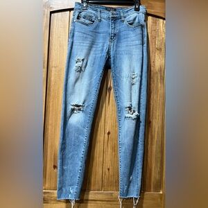 Judy Blue Medium Wash Blue Distressed Skinny Jeans